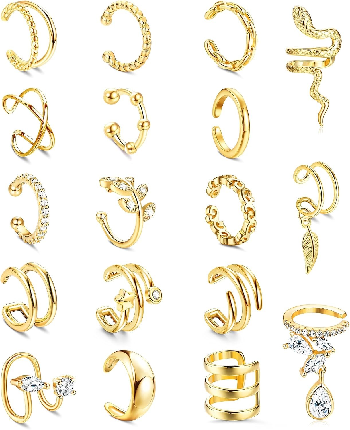 18 Pcs Ear Cuffs Non Piercing for Women