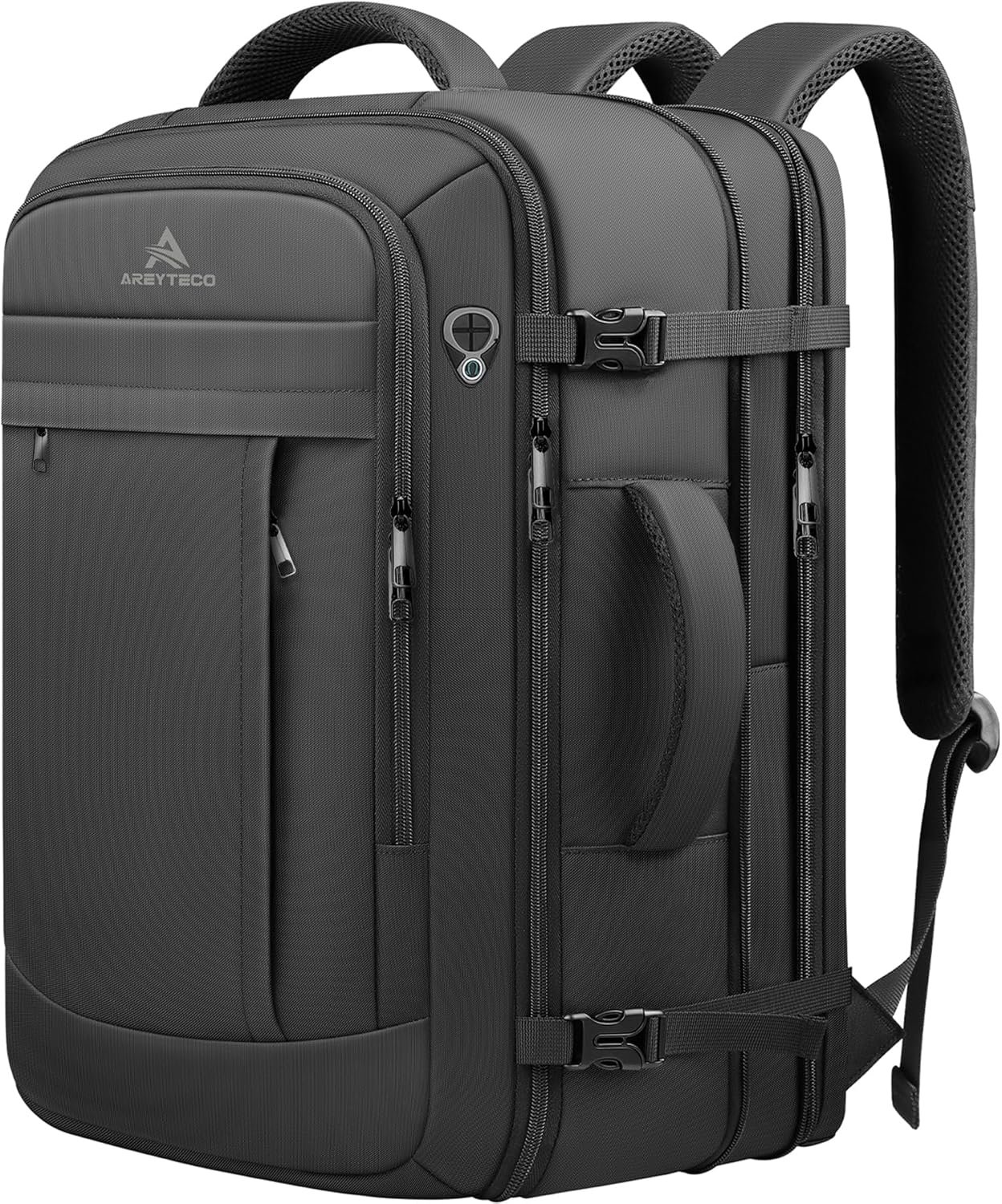 AREYTECO Travel Backpack, 50L Expandable Large Carry On Backpack for Men