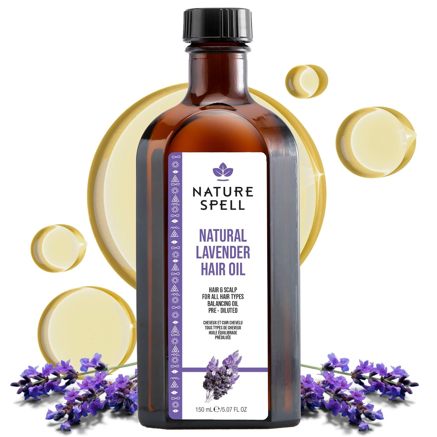 Nature Spell Lavender Oil for Hair Growth, Pre-Diluted, Vegan, 5.07 fl oz