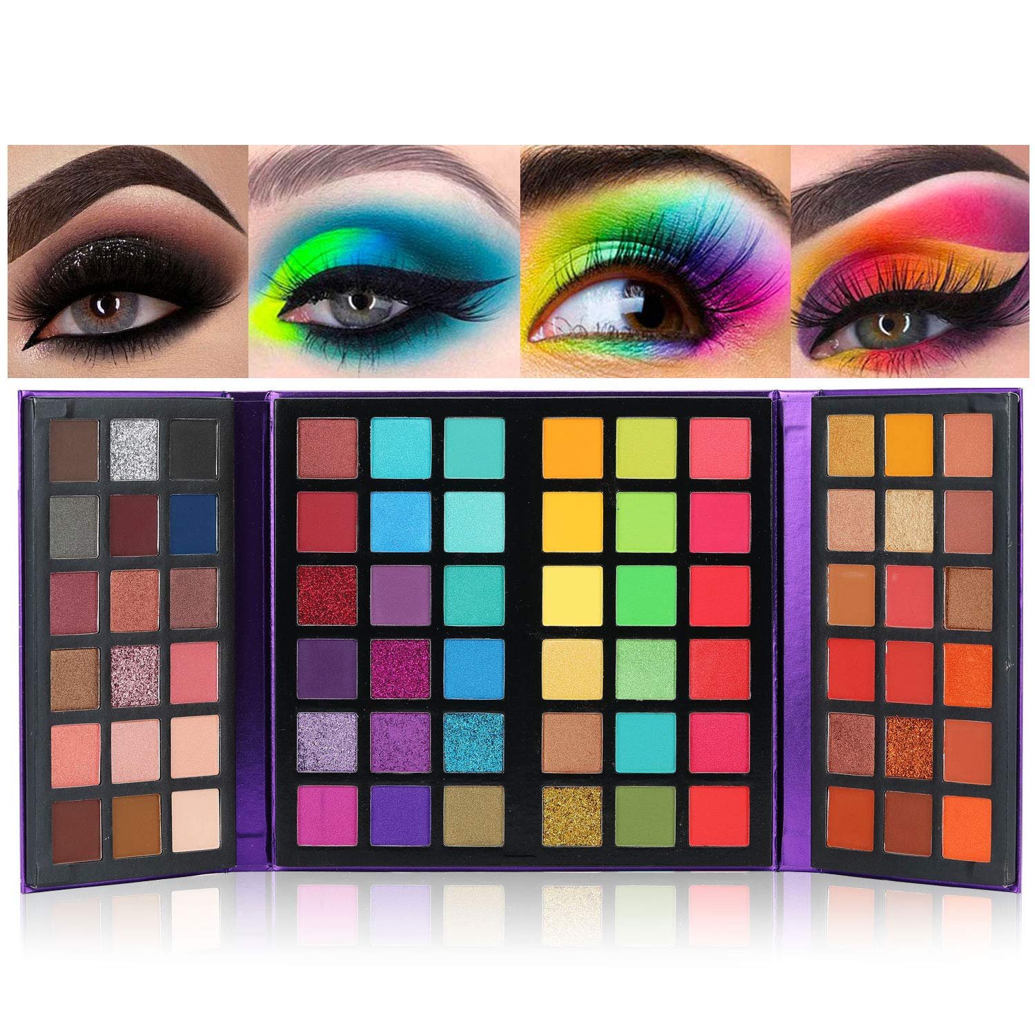 72 Colors Ultra Secret Eyeshadow Palette, 4 In 1 Color Board Matte Shimmer