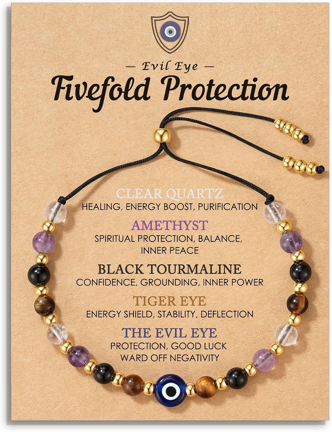 HGDEER Evil Eye Bracelets, Crystal Lucky Protection Gifts for Women Girls