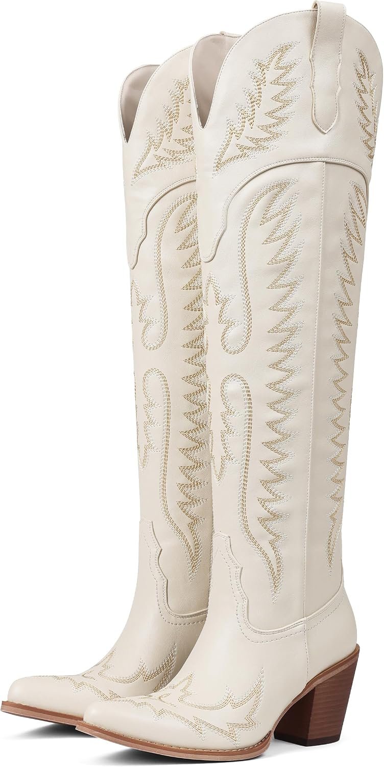 CELNEPHO Cowboy Boots for Women Over The Knee Western Cowgirl Tall Boots