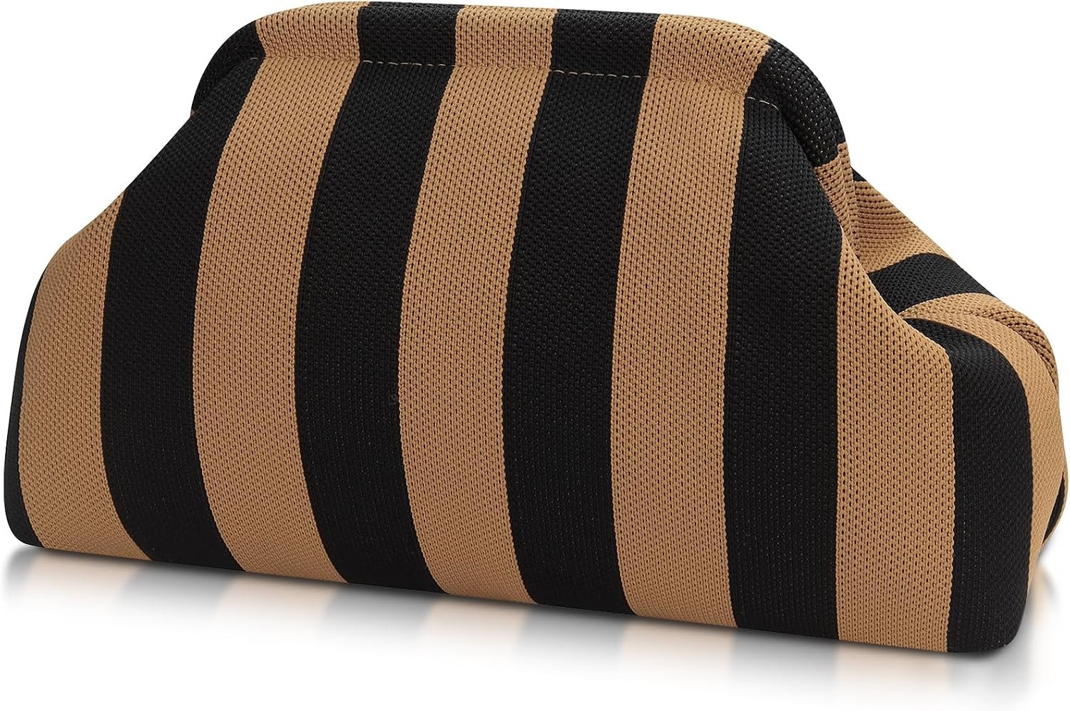 Woven Clutch Purses for Woman,Summer Beach Purse for Vacation, Woven Striped Dumpling Bag,Crochet Evening Handbag