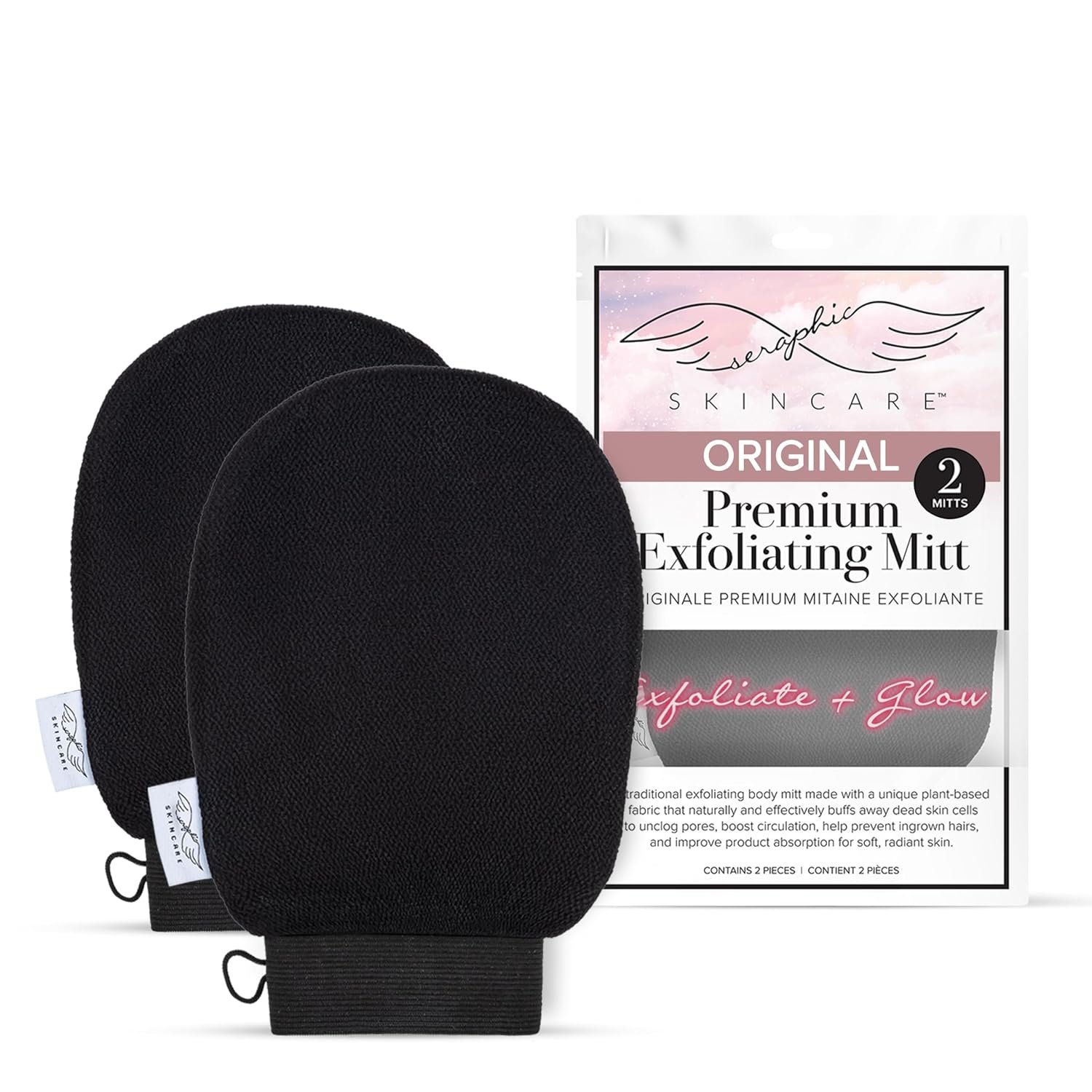 Original Premium Exfoliating Gloves for Body 2pc – Body Scrubber Exfoliator