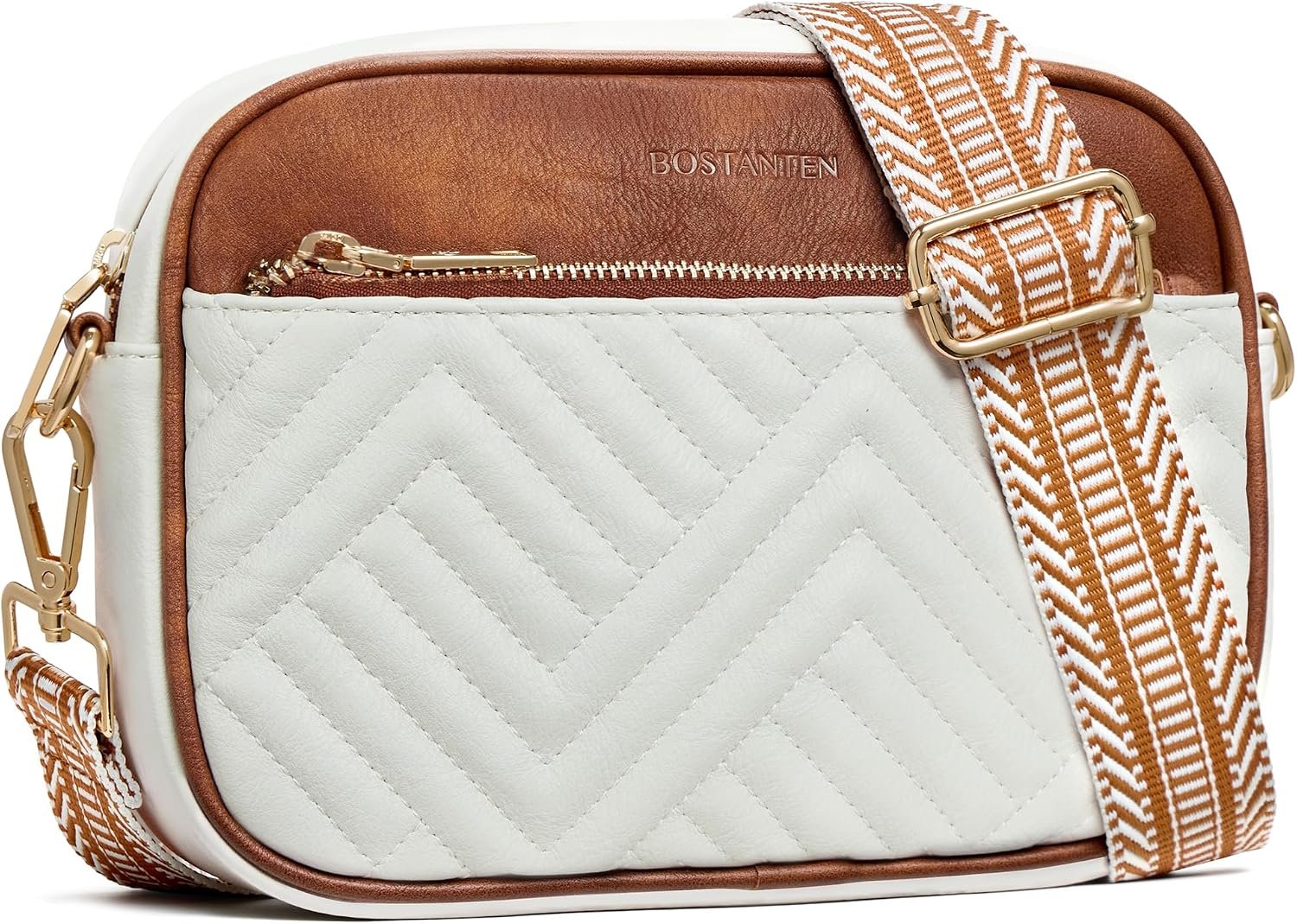 BOSTANTEN Quilted Small Crossbody Bag for Women Vegan Leather Purses
