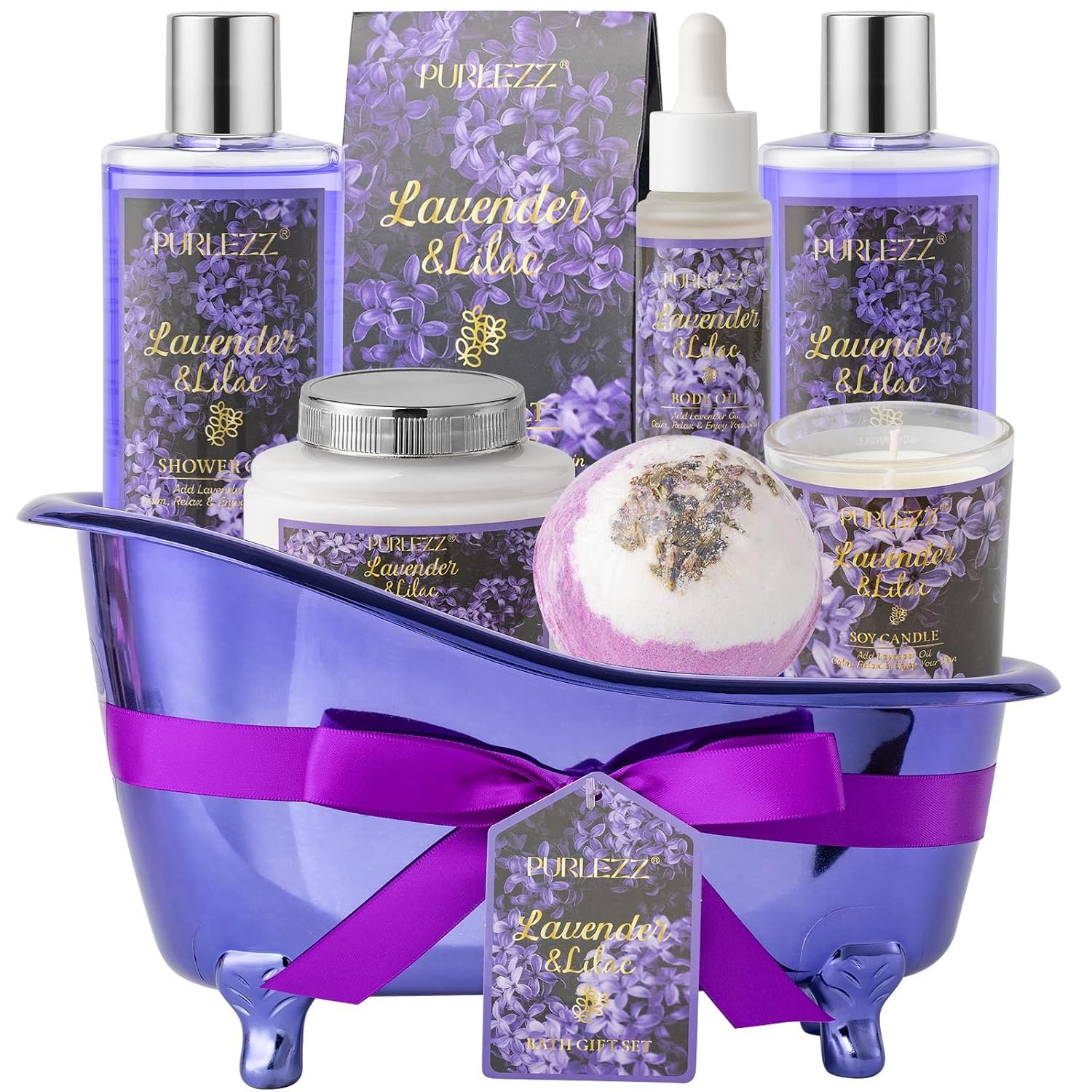 Body & Bath Spa Gift Baskets Set For Women Lavender