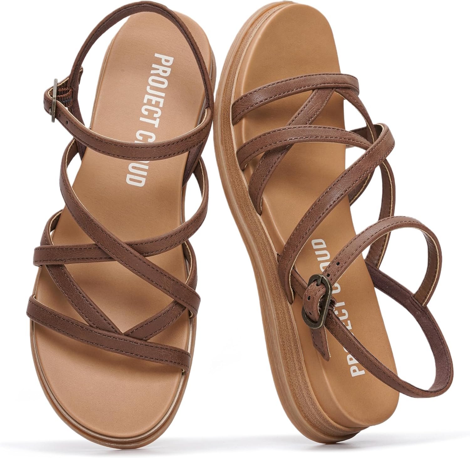 Project Cloud Wedge Sandals for Women Plush Insole Strappy Sandals 2026