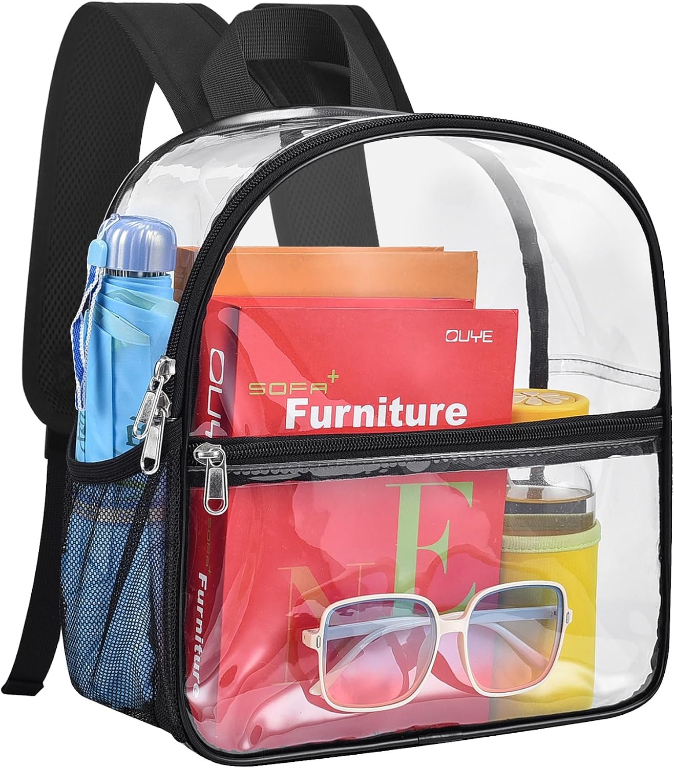 Paxiland Clear Backpack Stadium Approved, 12×10.5×6 Inches Clear School Bag