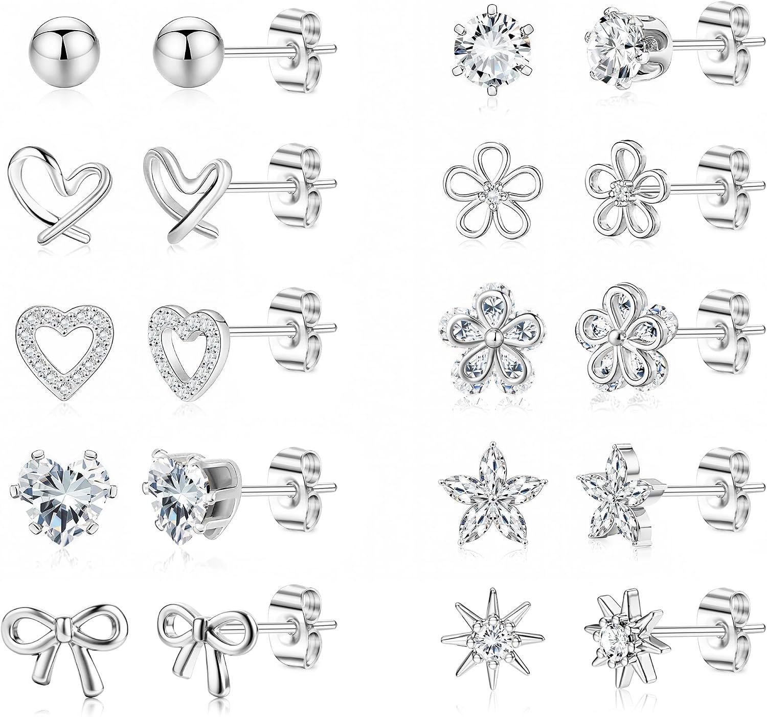Hypoallergenic Stud Earrings for Women Girls Kids Surgical Steel Earrings