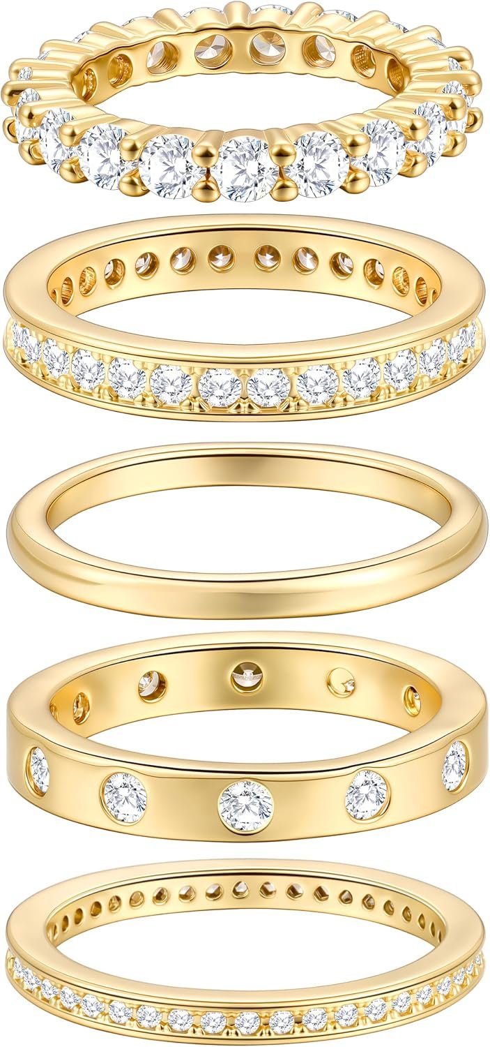 FAXHION 14k Gold Plated Rings for Women
