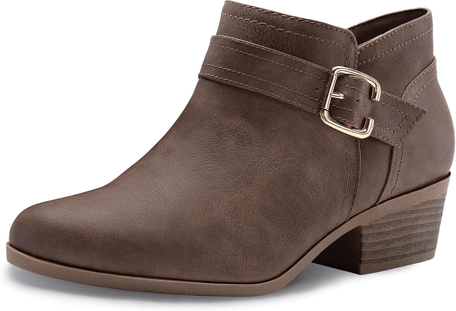 Women’s Chunky Low Heel Short Ankle Boots | Fall Winter Booties Shoes with Pointed Toe & Side Zipper, Comfortable 1.65 Inches Heel, Ideal for Casual Outing & Daily Wear