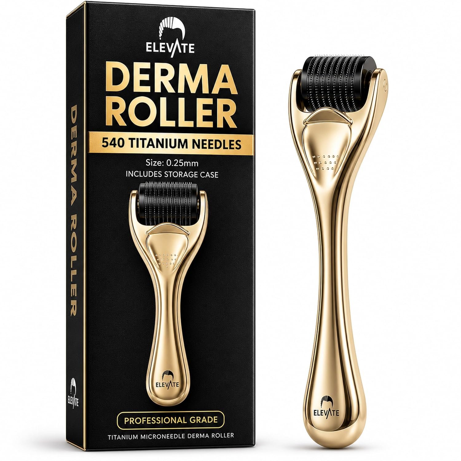 Elevate Derma Roller 0.25mm with 540 Titanium Microneedle Roller