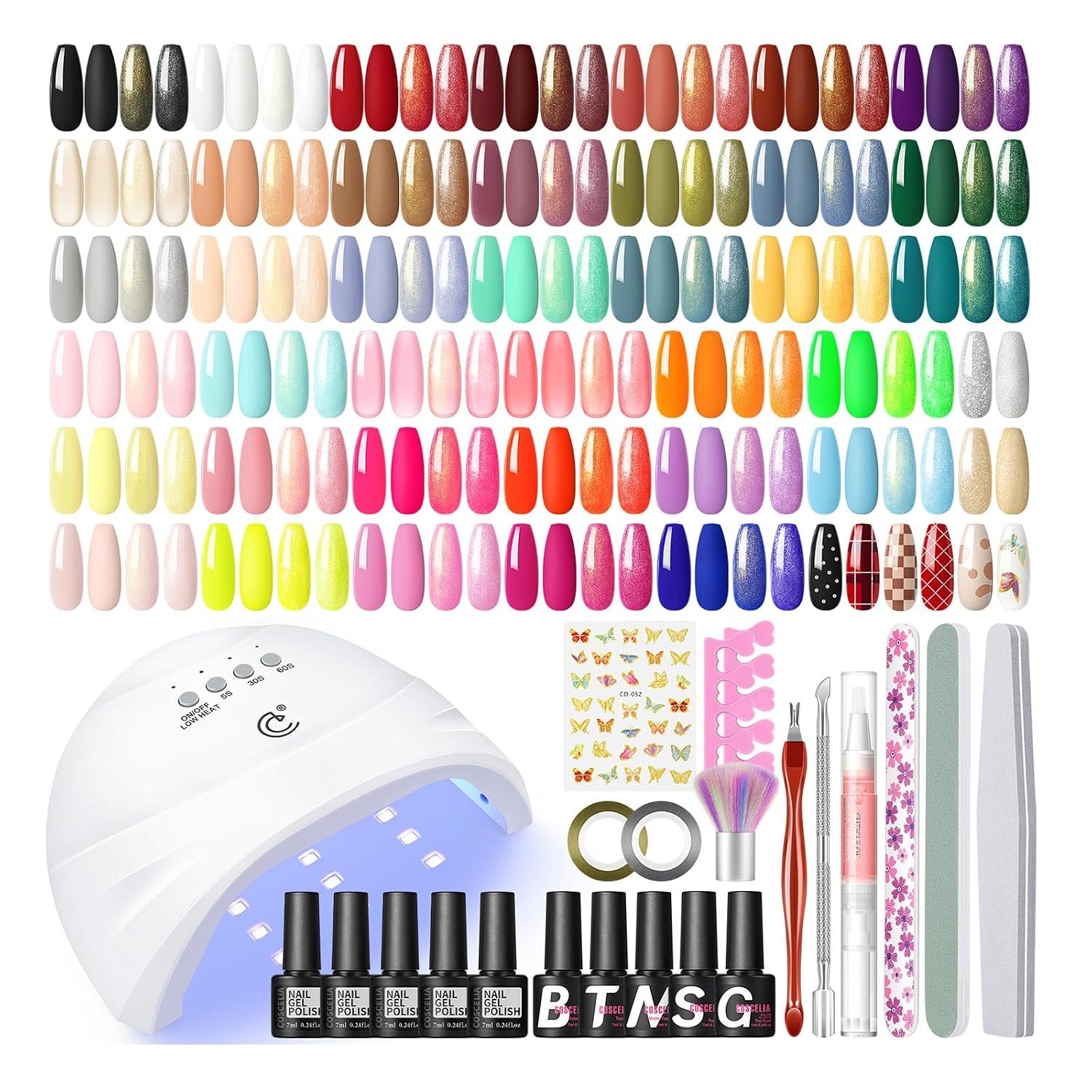 COSCELIA 57pcs Gel Nail Polish Kit with UV Light Gel Manicure Starter Kit