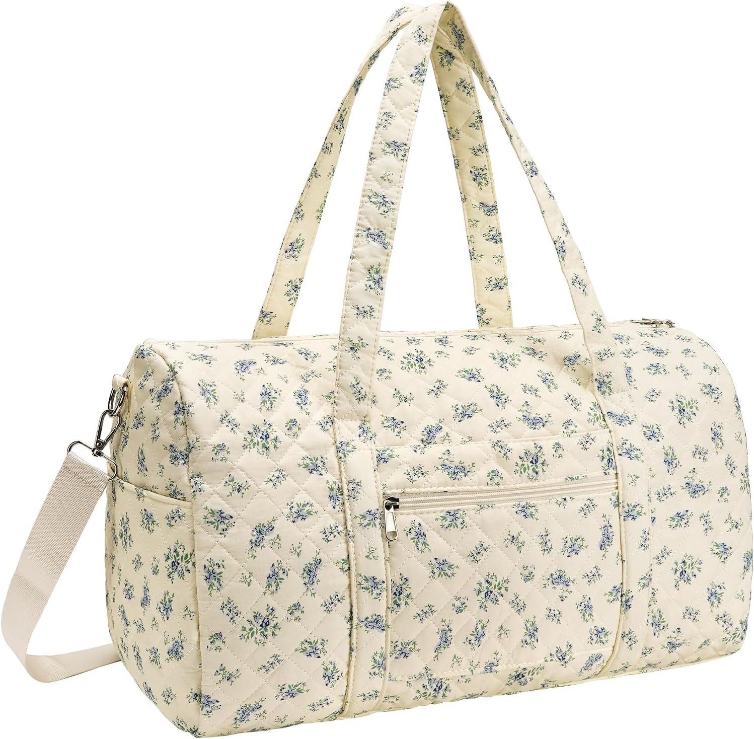 Duffle Bag, Gym Bag for Women, Quilted Duffle Bags, Travel Large Capacity Floral Weekender Bags