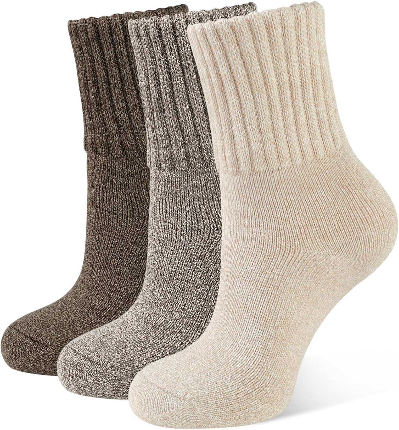 CLOSEMATE Boot Socks for Women Thick Warm Winter Crew Socks 3 Pairs | Thermal crew socks with full cushioning, cozy comfort for boots, hiking, home & gift for women