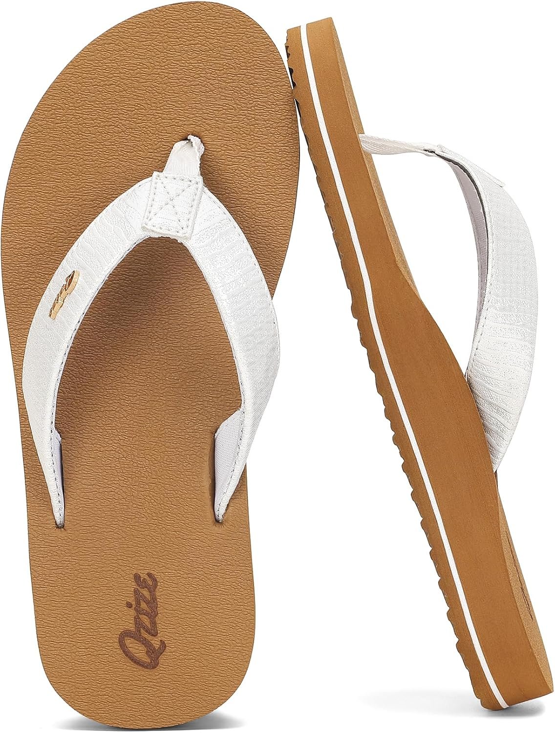 Women’s Flip Flops with Arch Support Leather Strap Thong Sandals