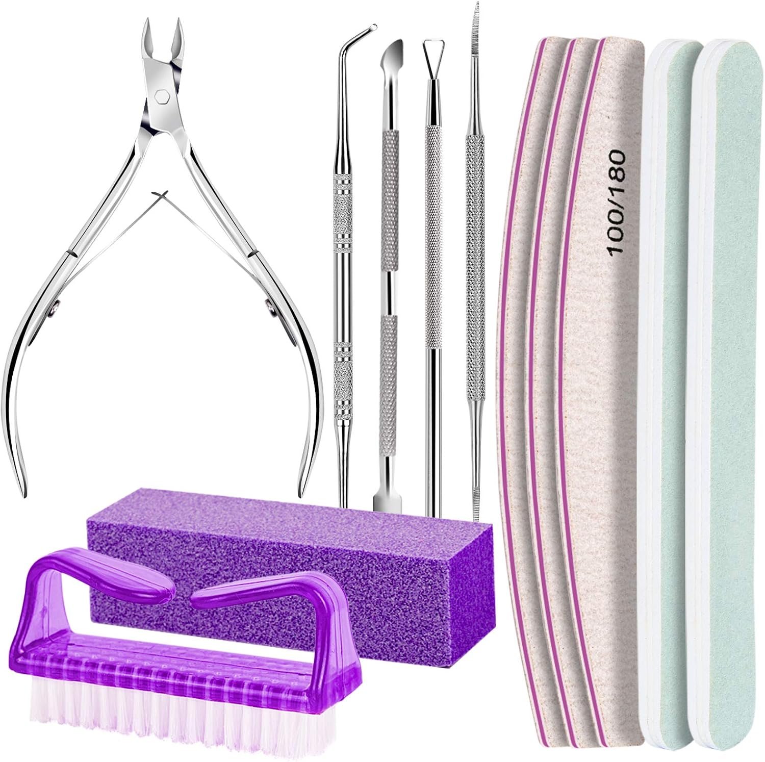 FANDAMEI Nail Prep Kit, Nail Care Kit, Manicure Kit, Nail Files and Buffers