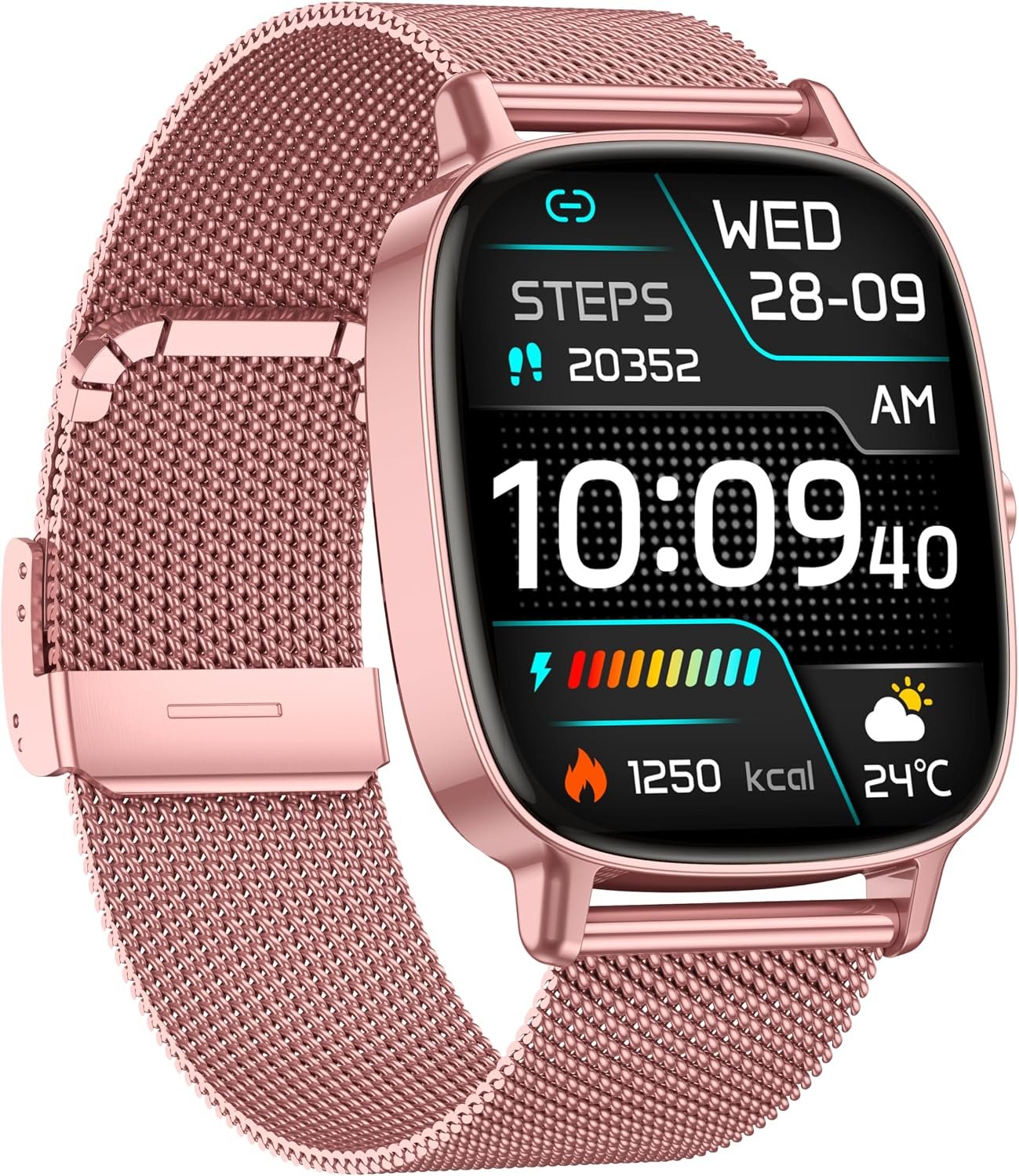 Smart Watch for Women, Answer/Make Call,1.85” Ultra-Clear Screen Fitness Tracker with Heart Rate/Sleep/SpO2 Monitor,Smartwatch for iPhone/Samsung/Android,120+ Sport Modes,IP68 Waterproof with 2 Bands