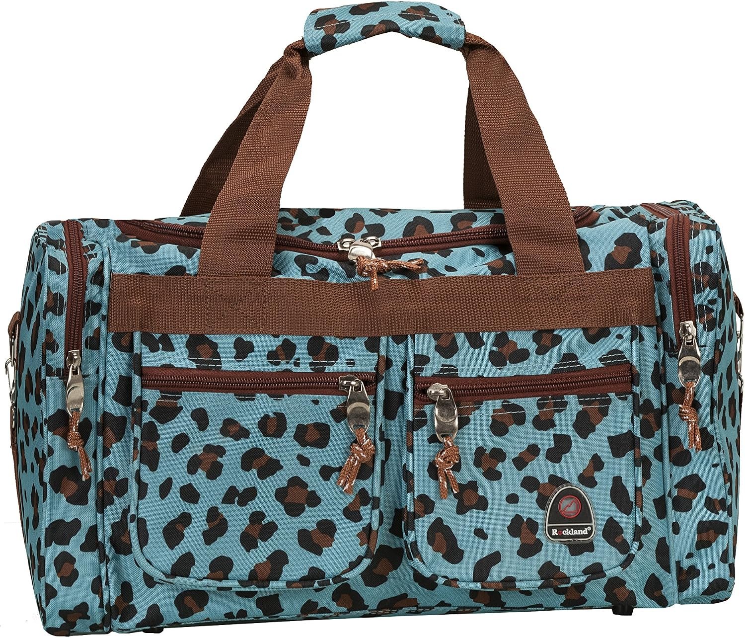 Rockland 19″ Polyester Duffel Bag, Blue Leopard