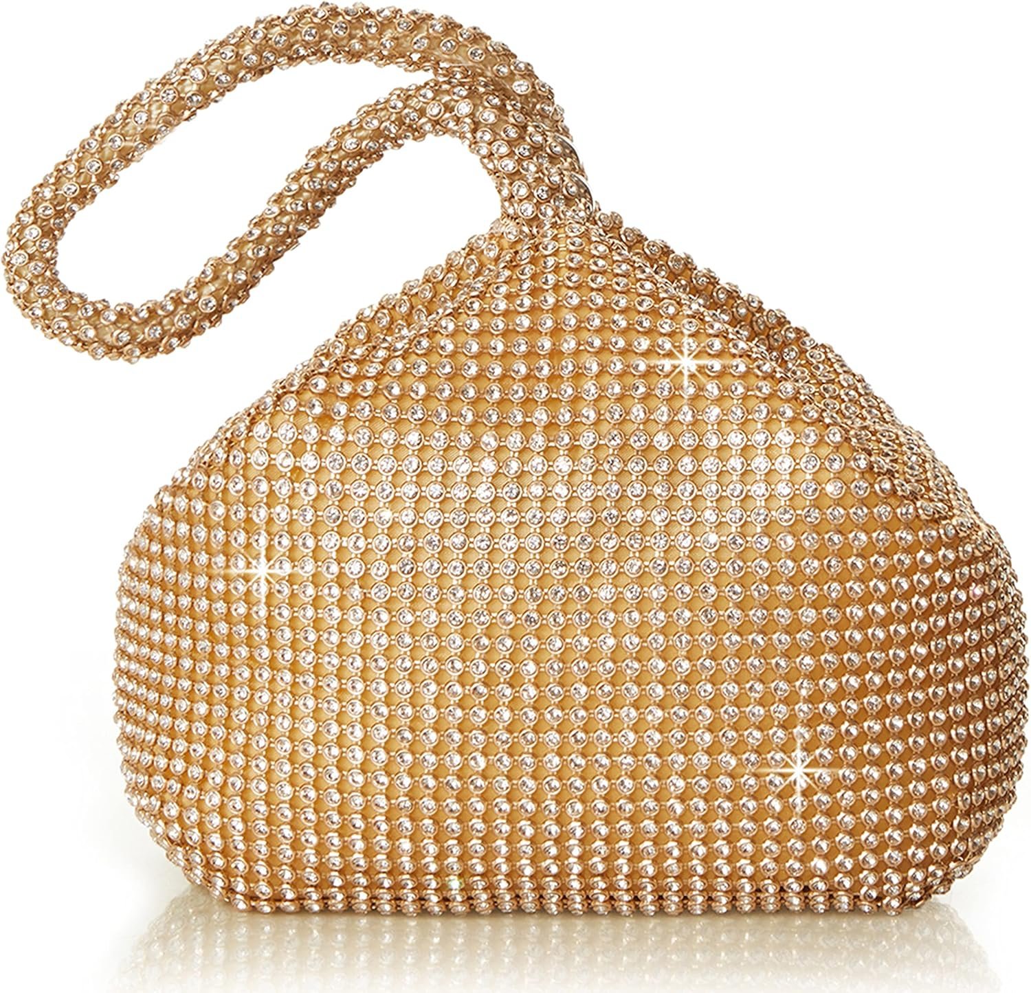 BABEYOND Women’s Rhinestone Clutch Triangle Sparkly Glitter Evening Bags | Stylish Elegant Triangle Wristlet Purse Evening Handbag for 1920s Party Prom Wedding Cocktail Party Banquet Formal Events