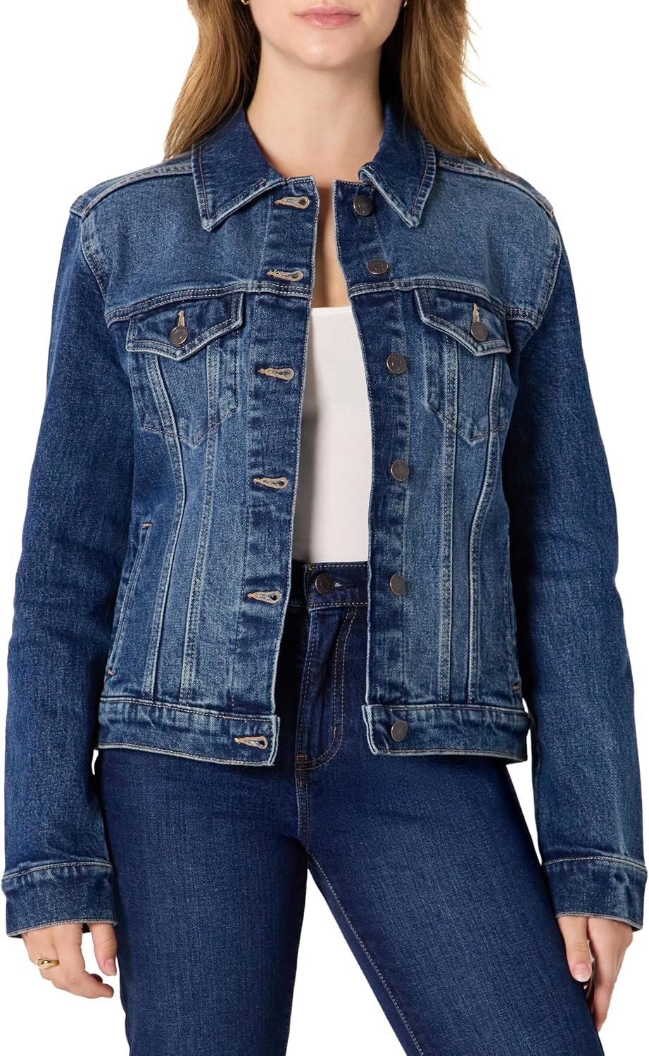 Amazon Essentials Women’s Oversized-Fit Rigid Denim Trucker Jacket
