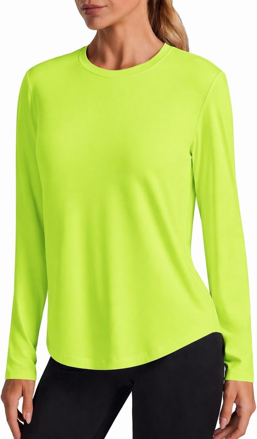 PINSPARK Workout Tops for Women UPF 50+ Long Sleeve Athletic Sun Shirt