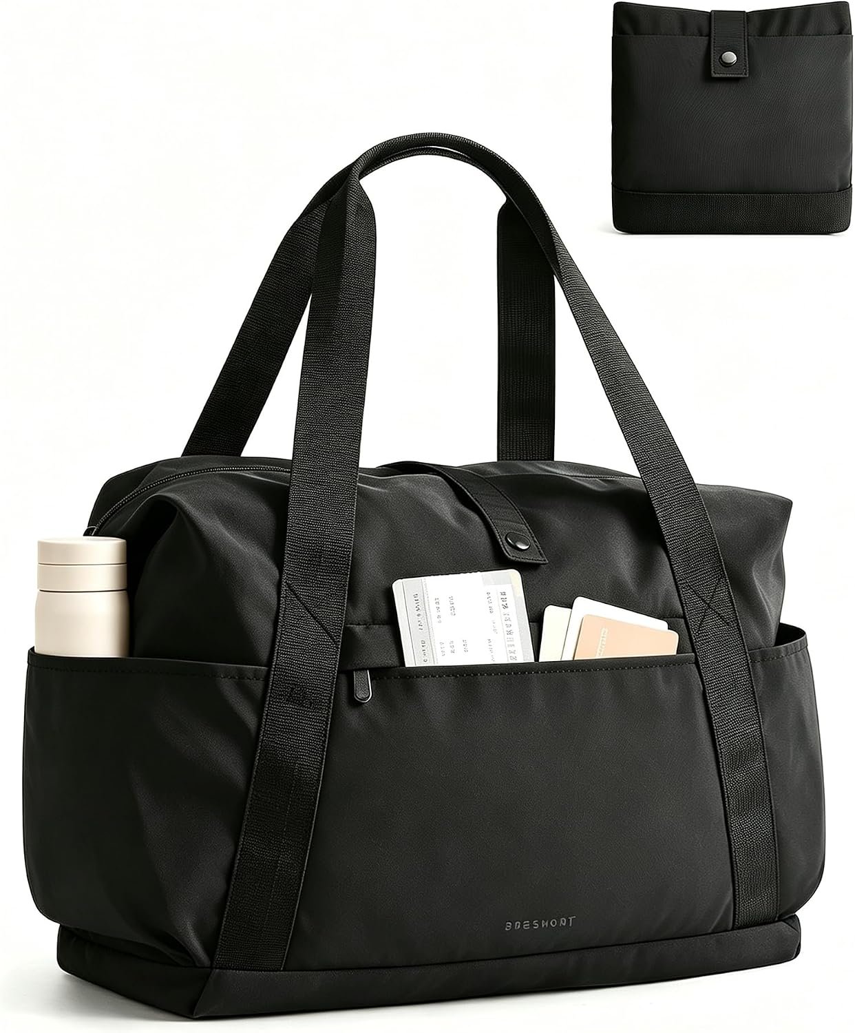 BAGSMART Foldable Duffle Bag for Travel, 25L Personal Item Travel Bag, Carry on Duffel Bag for Travel Essentials, Lightweight Gym Bag for Women, Weekender Bags for Women, Water Resistant