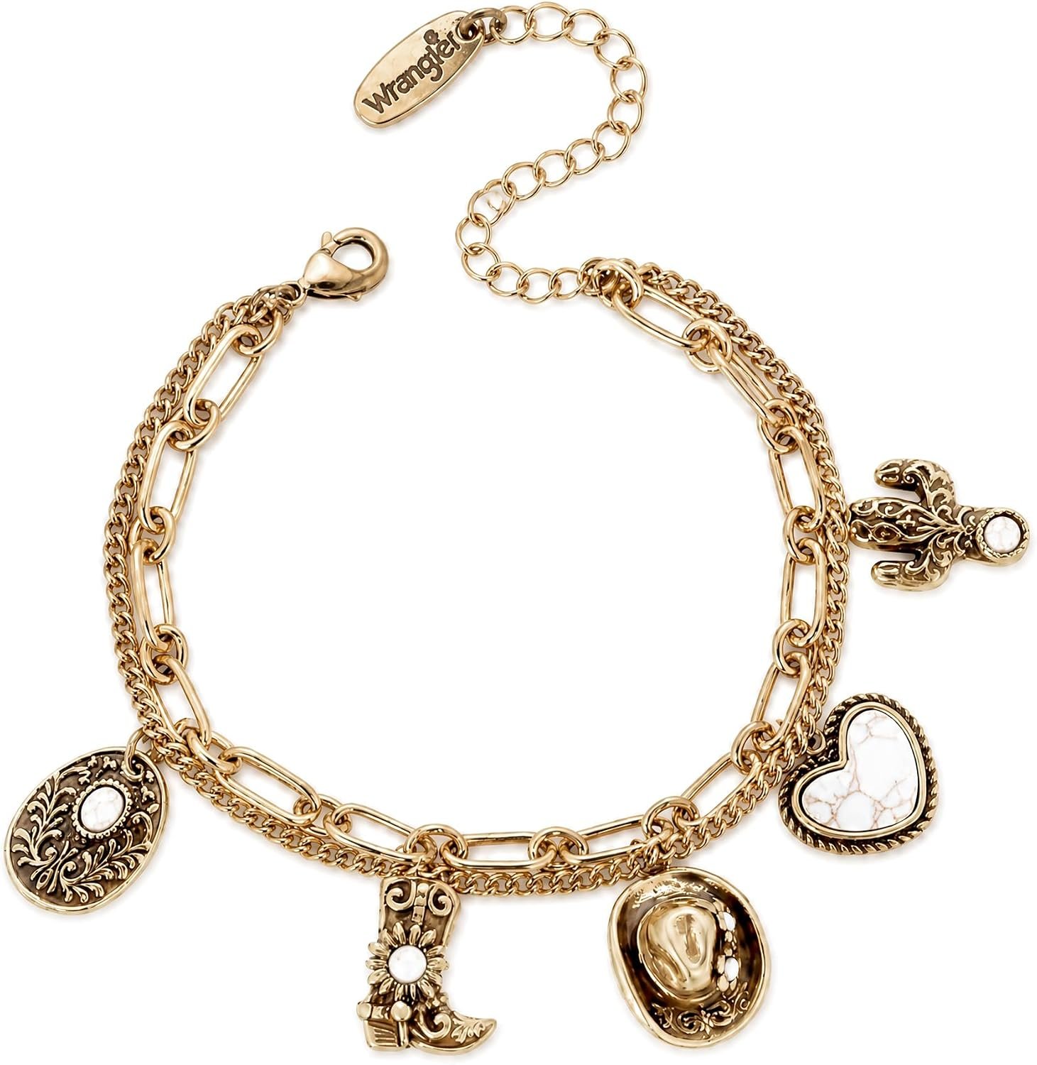 Wrangler Turquoise Charm Bracelets for Women, Turquoise Jewelry for Women