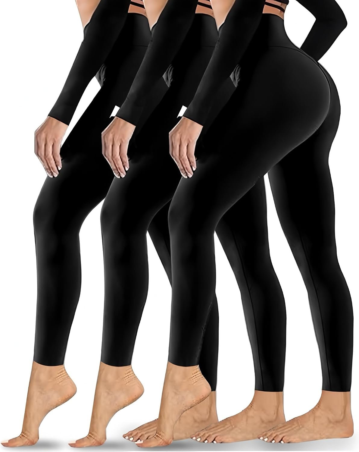 Diravo Black Leggings for Women,Tights Buttery Soft Tummy Control Pants Lined Legging for Yoga Workout Athletic