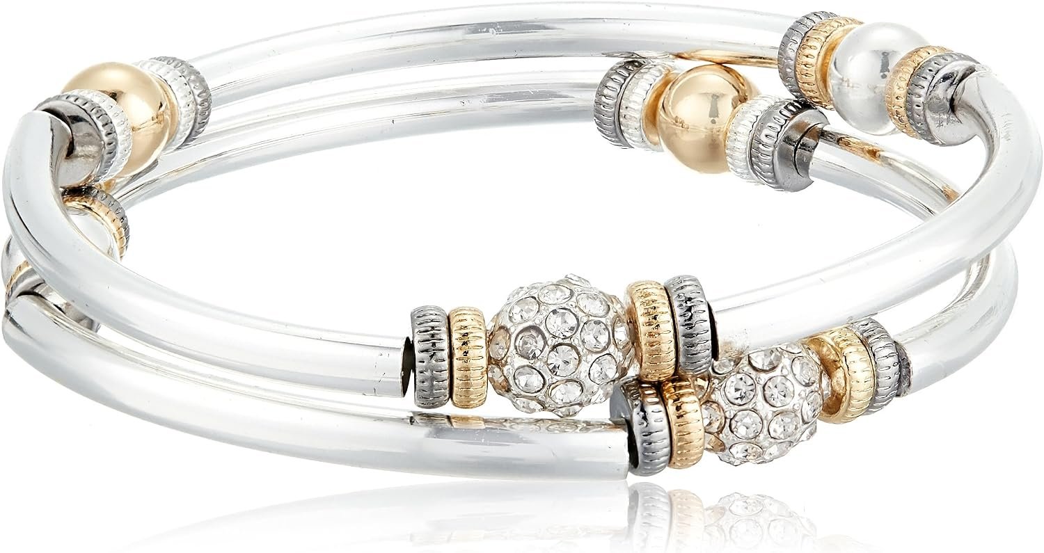 Nine West Women’s Stretch Bangle Bracelet, Layered Stackable Fashion Jewelry for Everyday and Dress Wear