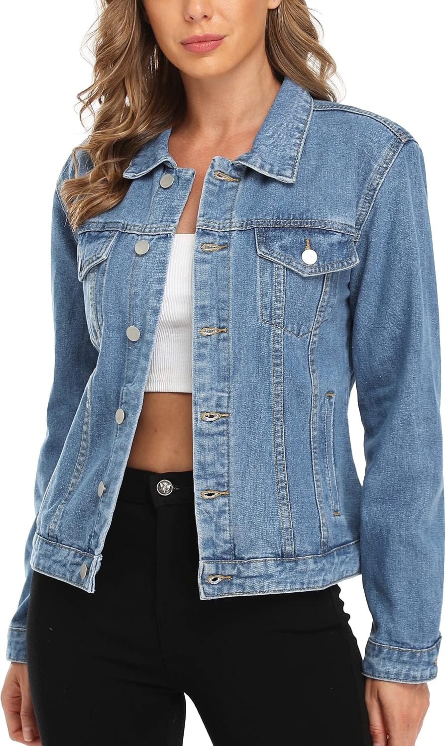 MISS MOLY Women’s Denim Jacket Classic Button Up Jean Jacket