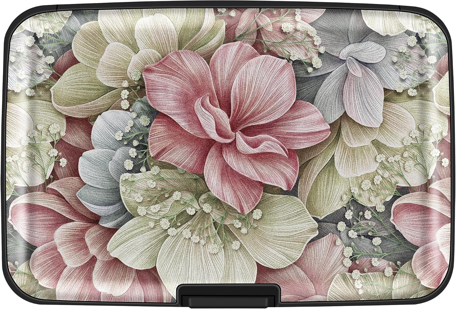 Mayski Credit Card Holder for Women RFID Blocking Wallet, Happy Flower